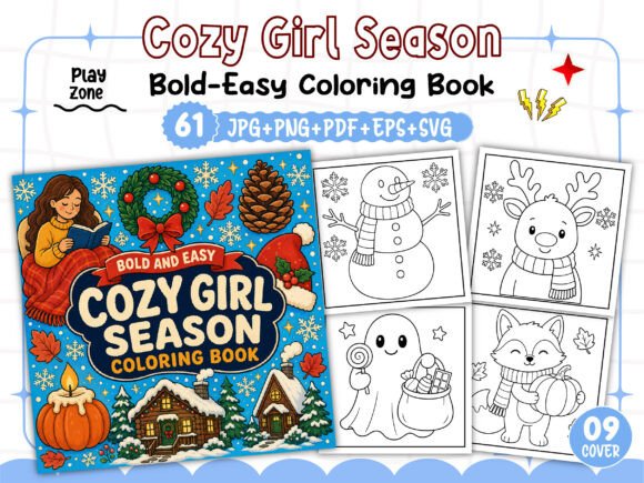 Cozy Girl Season Coloring Book Bundle