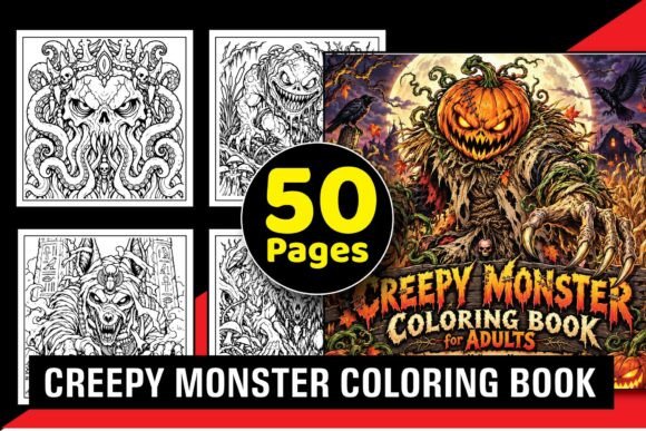Creepy Monster Coloring Book Adults