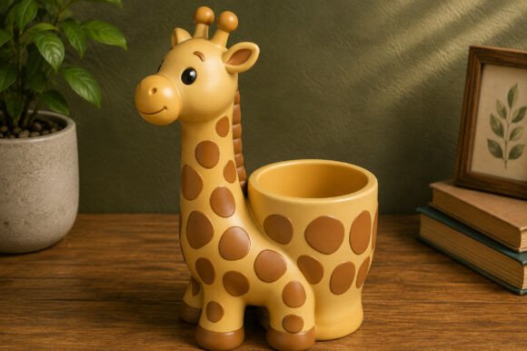 Cute Giraffe Planter 3D Print STL 3D Printing By VoxelNest