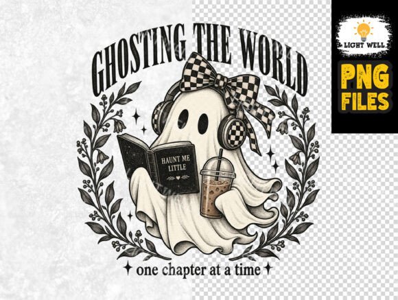 Cute Reading Ghost Book Lover Halloween