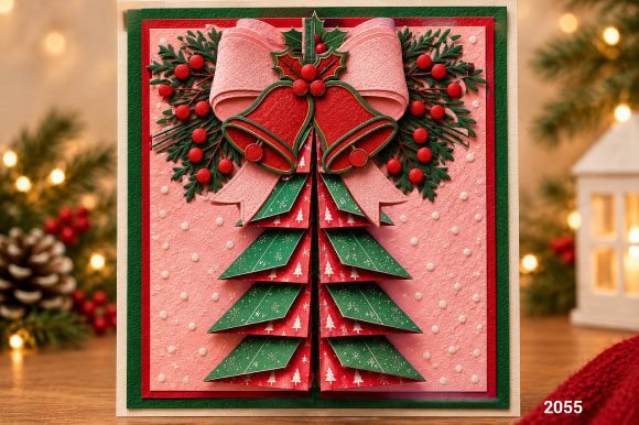 Fan Fold Christmas Tree Card SVG