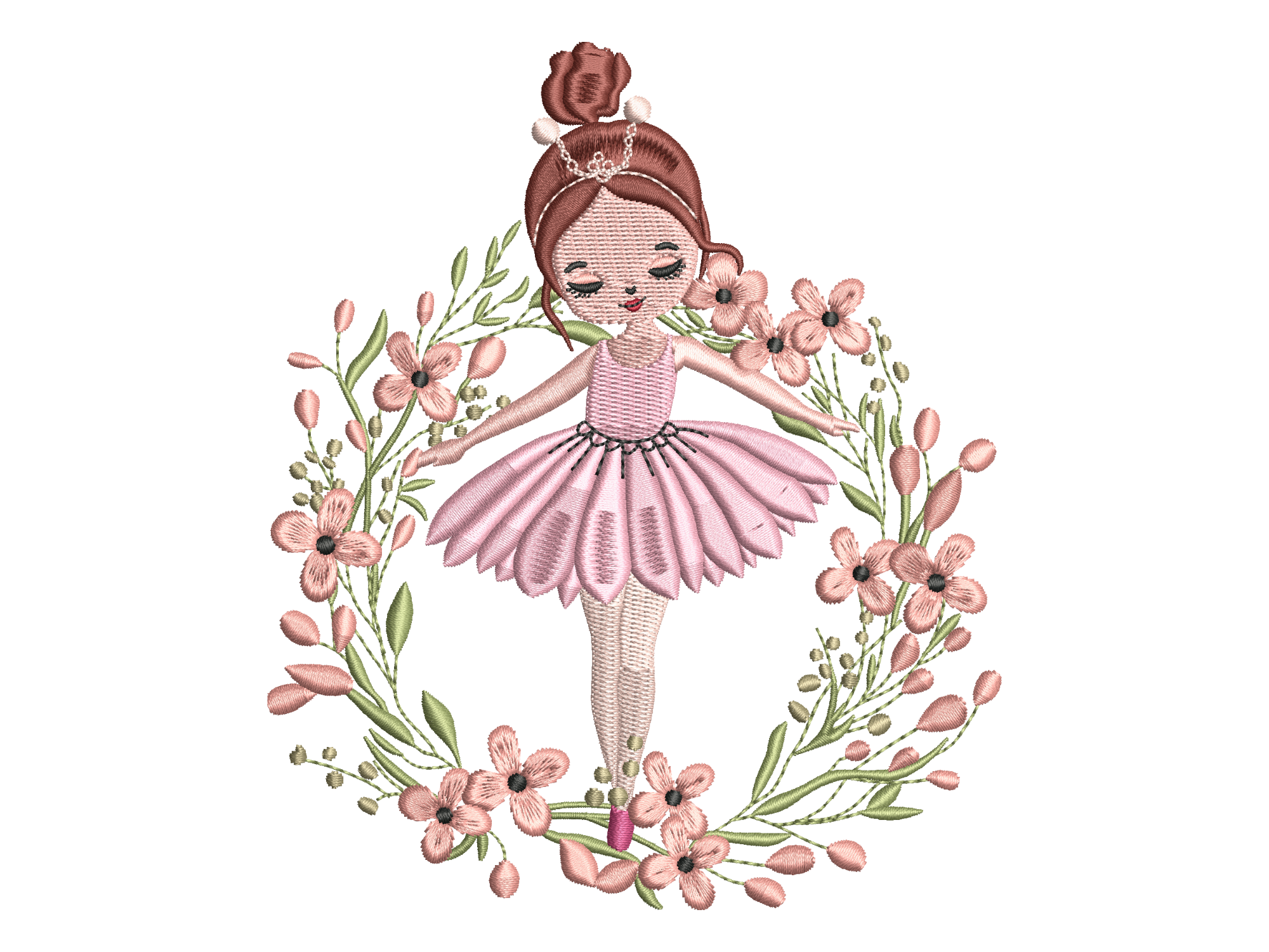 Floral Wreath Ballerina Girl