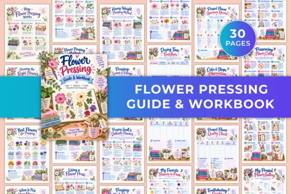 Flower Pressing Guide & Workbook KDP