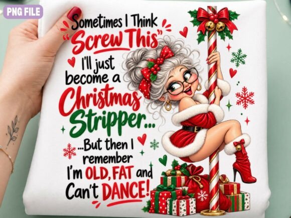 Funny Christmas Grandma PNG, Christmas