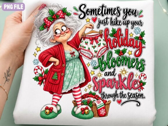 Funny Christmas Grandma PNG, Holiday Blo