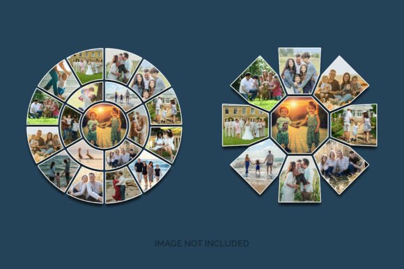 Geometric Octagon Photo Collage Template