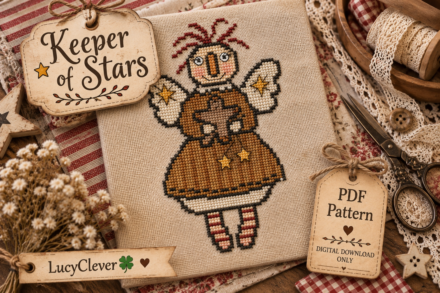 Keeper of Stars Cross Stitch Pattern PDF