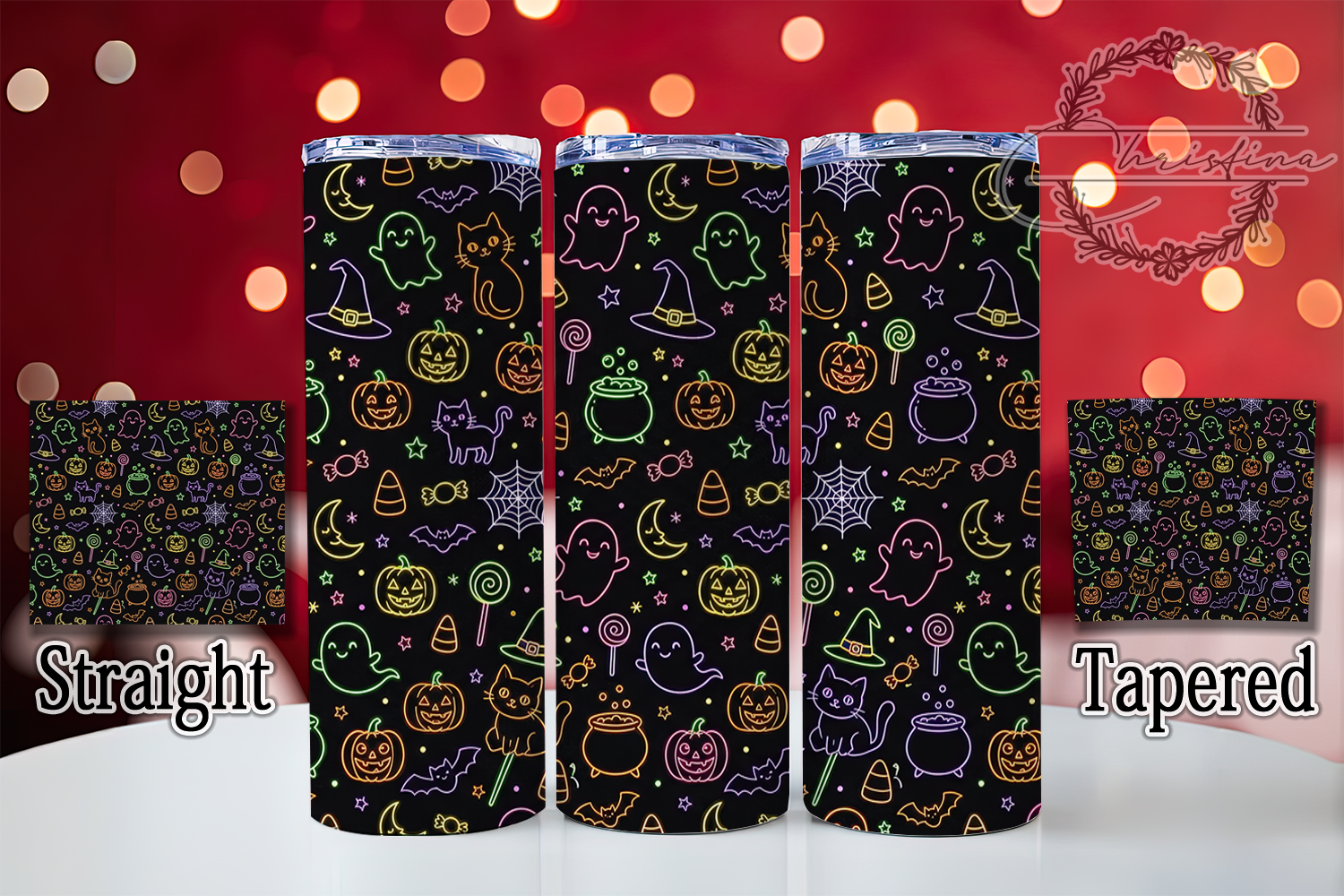 Neon Halloween Doodles 20oz Tumbler