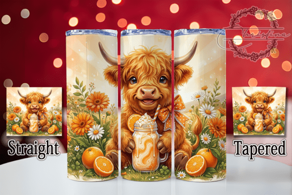 Orange Highland Cow 20oz Tumbler