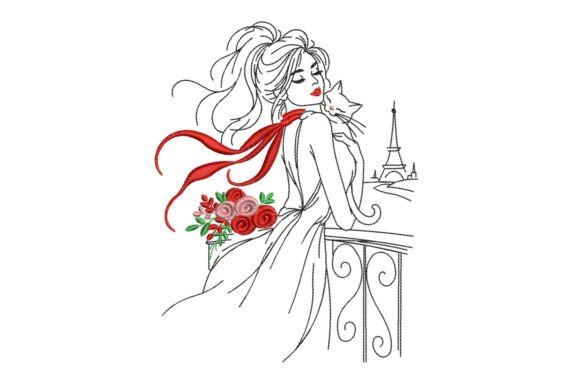 Paris Woman and Cat