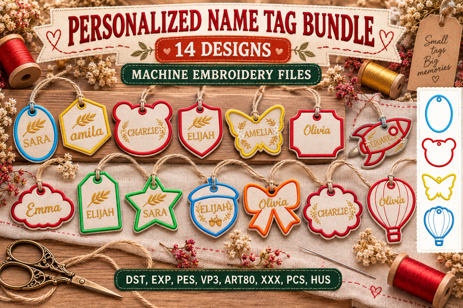 Personalized Name Tag Embroidery Bundle