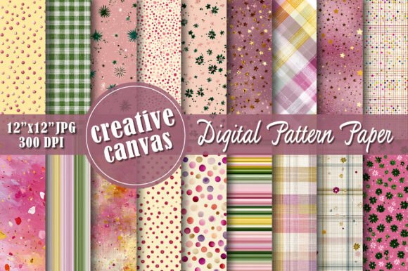 Pink Green Seamless Patterns