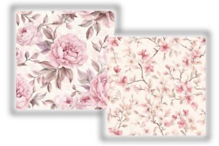 Pink Steamless Patterns Simple Pink Toile De Jouy Seamless Patterns Graphic by Design Market ...