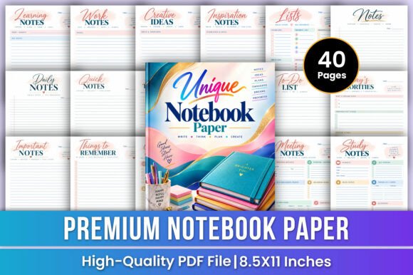 Premium Notebook Paper | Notes, Ideas