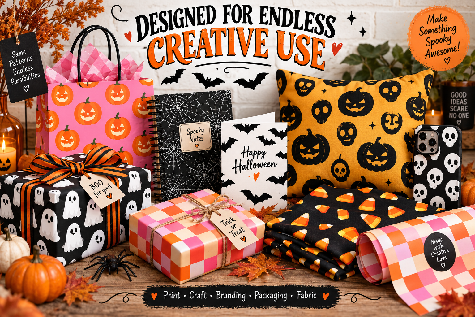 Retro Halloween Digital Pattern
