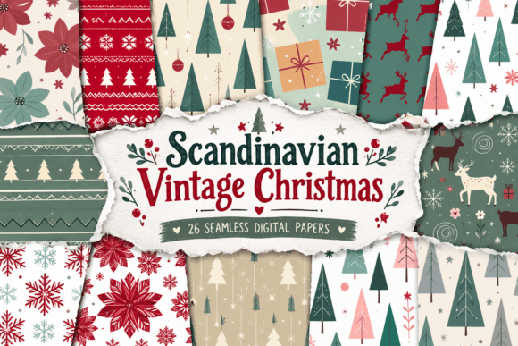Scandinavian Vintage Christmas Pattern