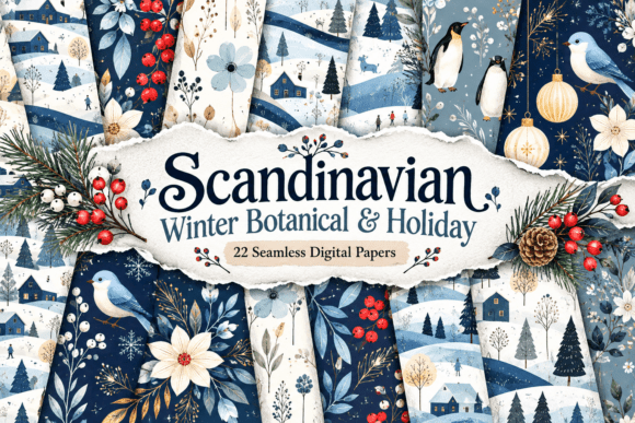 Scandinavian Winter Botanical & Holiday