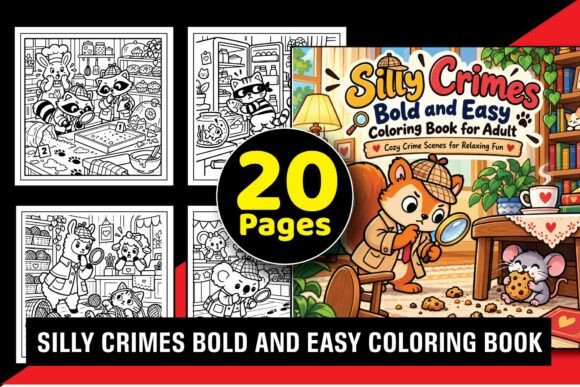 Silly Crimes Bold & Easy Coloring Book