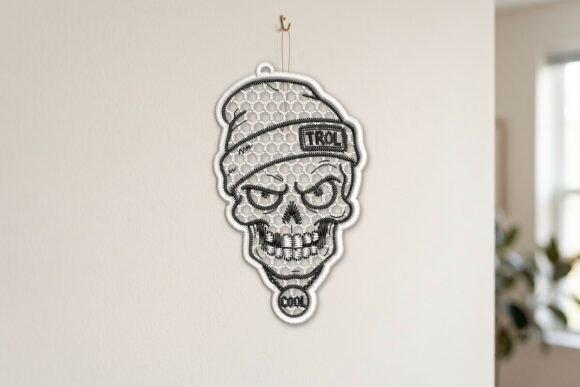 Skull with Beanie and Words Free