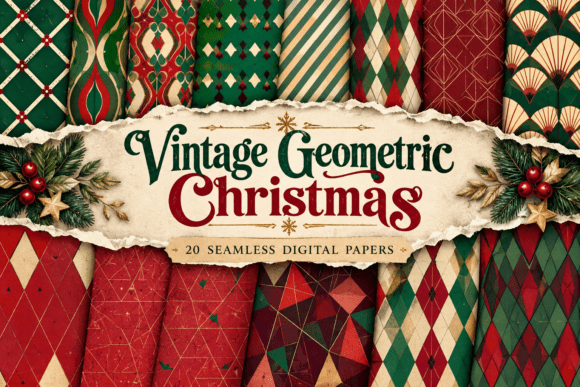Vintage Geometric Christmas Pattern