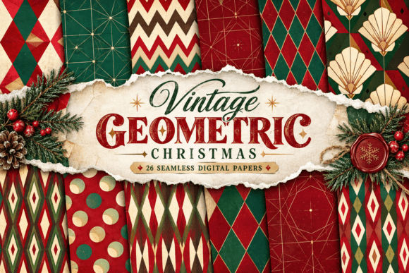 Vintage Geometric Christmas Pattern