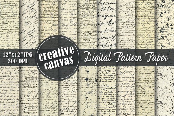 Vintage Handwriting Seamless Patterns