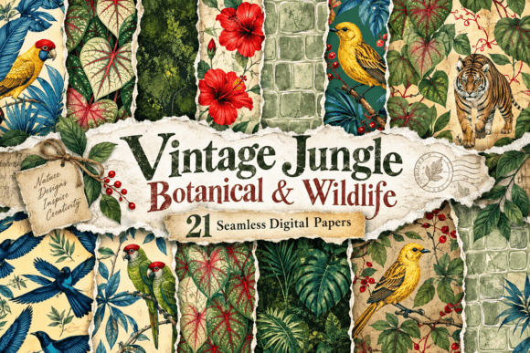 Vintage Jungle Botanical & Wildlife