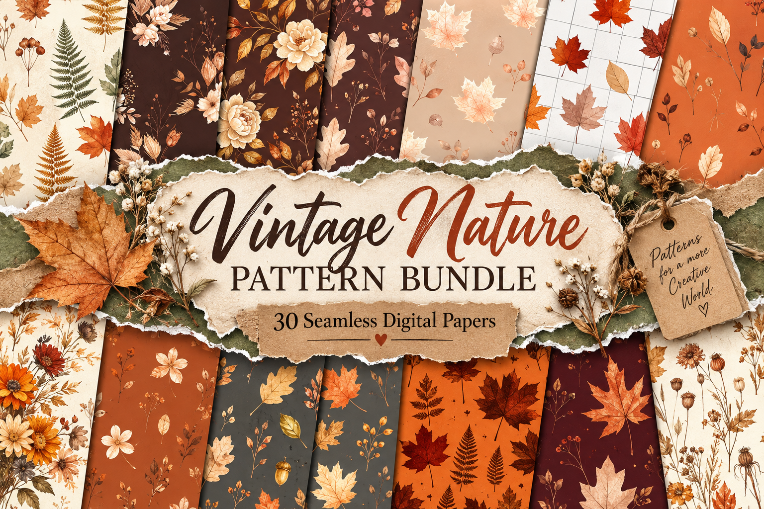 Vintage Nature Pattern Bundle