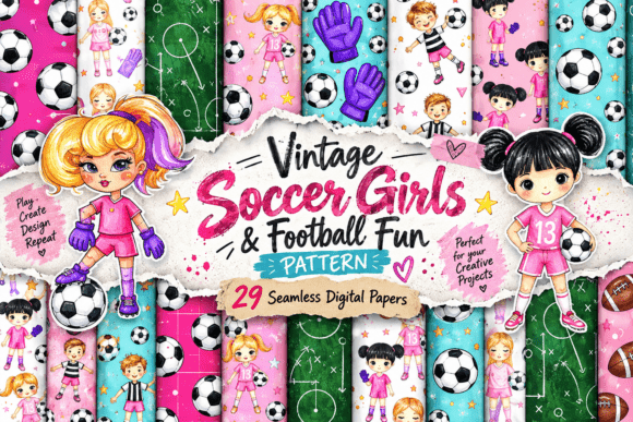 Vintage Soccer Girls & Football Fun —