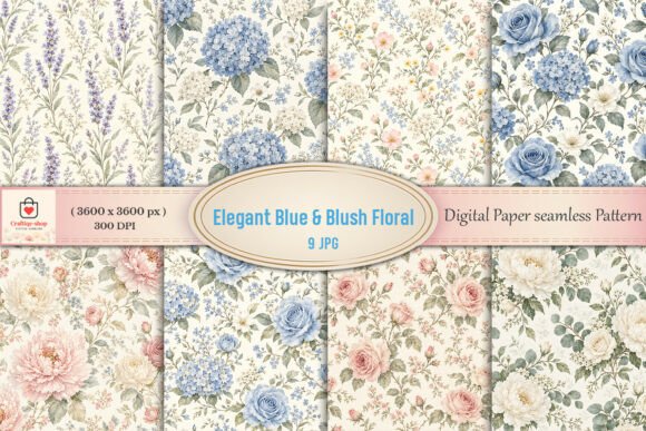 Vintage Watercolor Floral Digital Paper