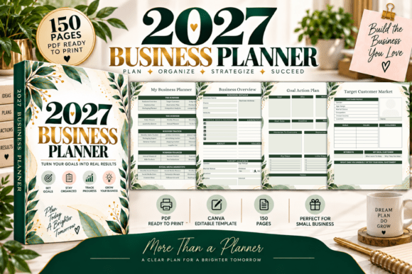 2027 Canva business planner template for entrepreneurs and small business owners