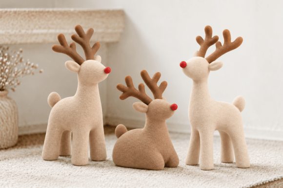 Cute Reindeer Family Christmas 3D STL - 3 Printable Holiday Ornaments - Image 14