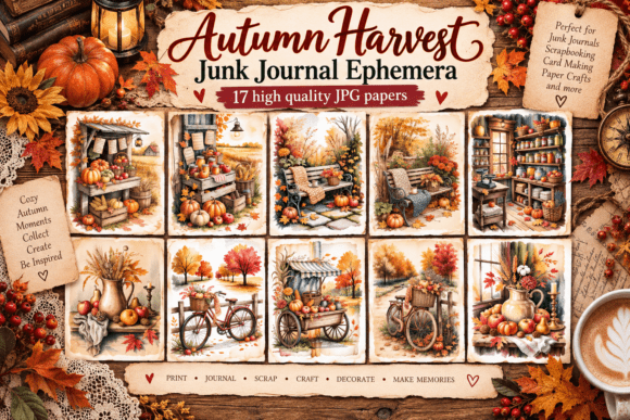 Autumn Harvest Junk Journal Ephemera