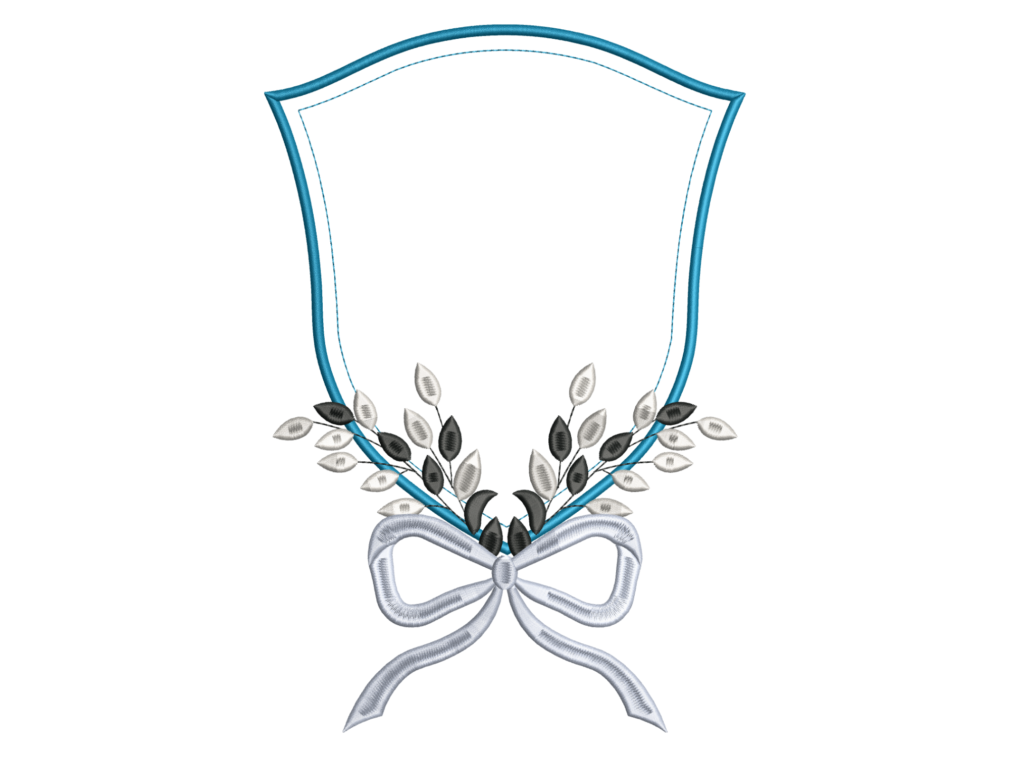 Botanical Leaf Wreath Frame with Bow Mac