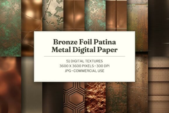 Bronze Foil & Patina Metal Digital Paper