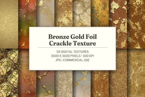 Bronze Gold Foil Crackle Texture