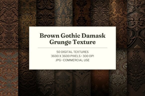 Brown Gothic Damask Grunge Texture