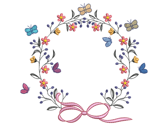 Butterfly Floral Wreath with Bow Machine