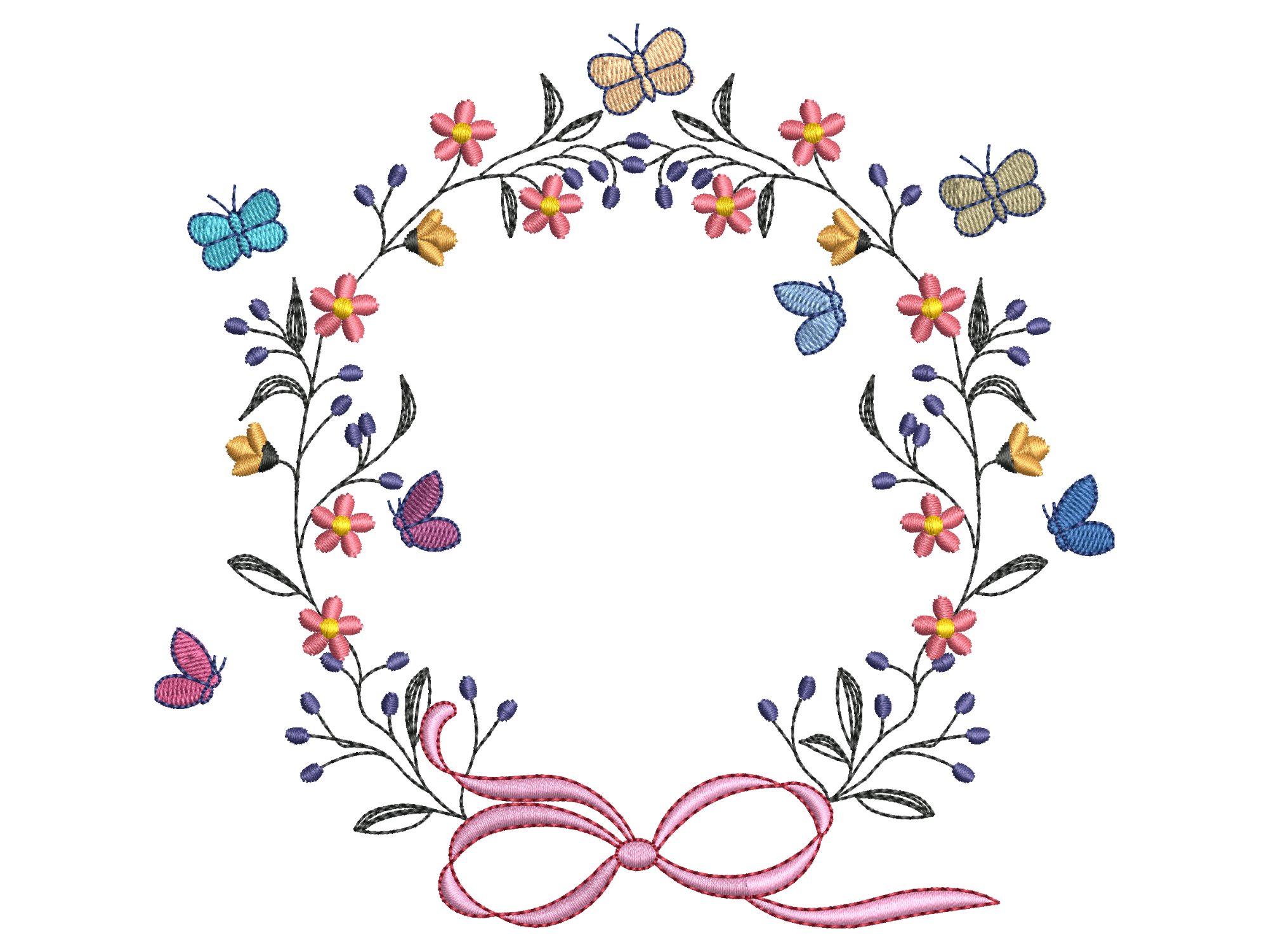 Butterfly Floral Wreath with Bow Machine