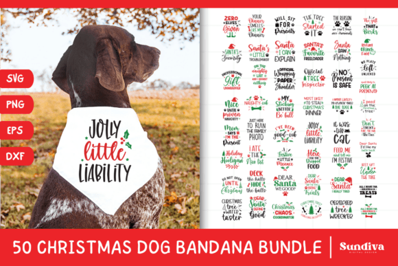 Christmas Dog Bandana Quotes SVG Bundle