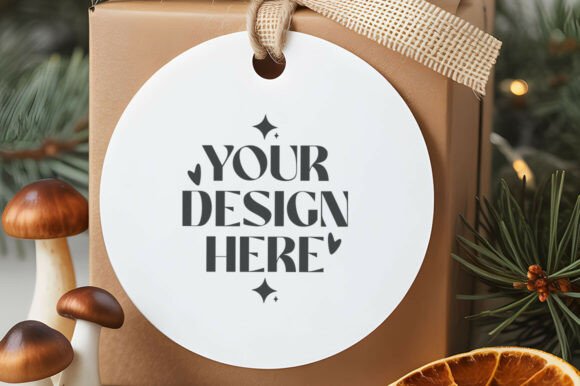 Christmas Gift Sticker Mockup