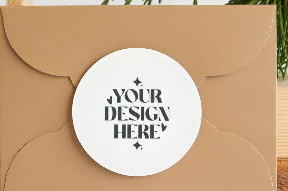 Christmas Gift Sticker Mockup