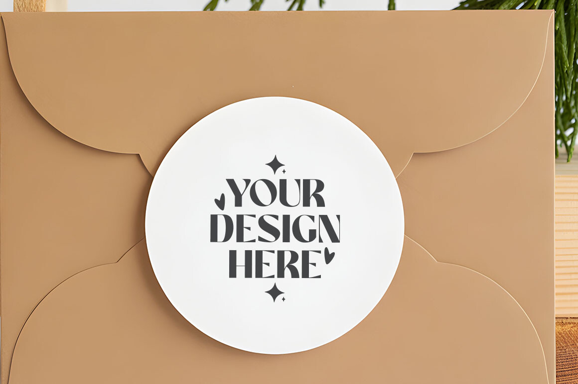 Christmas Gift Sticker Mockup