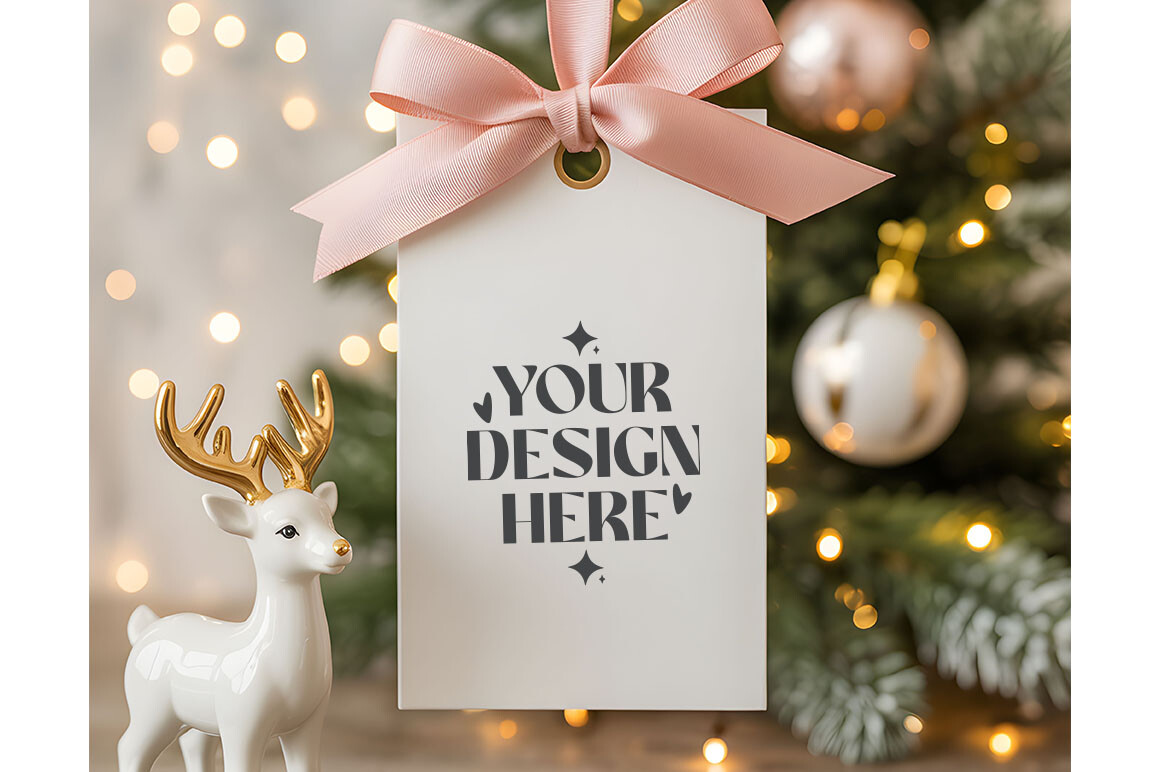 Christmas Gift Tag Mockup