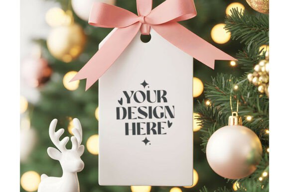 Christmas Gift Tag Mockup