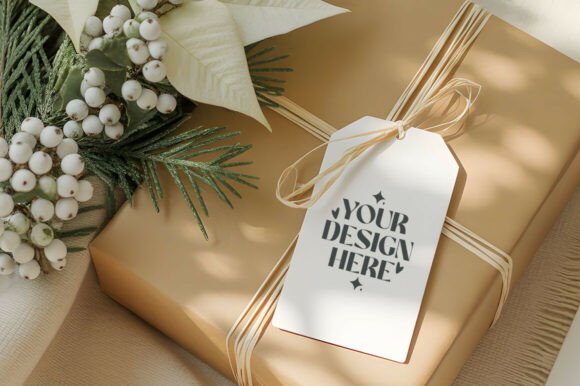 Christmas Gift Tag Mockup