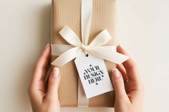 Christmas Gift Tag Mockup