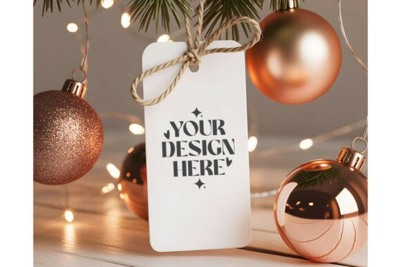 Christmas Gift Tag Mockup, Tag Mockup