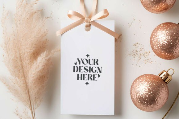 Christmas Gift Tag Mockup, Tag Mockup