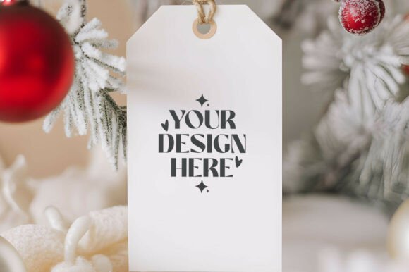 Christmas Gift Tag Mockup, Tag Mockup